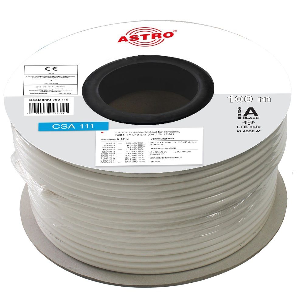 ASTRO Strobel Koaxialkabel 00750110 Typ CSA 111 / 100 Preis per 100 Meter Ring