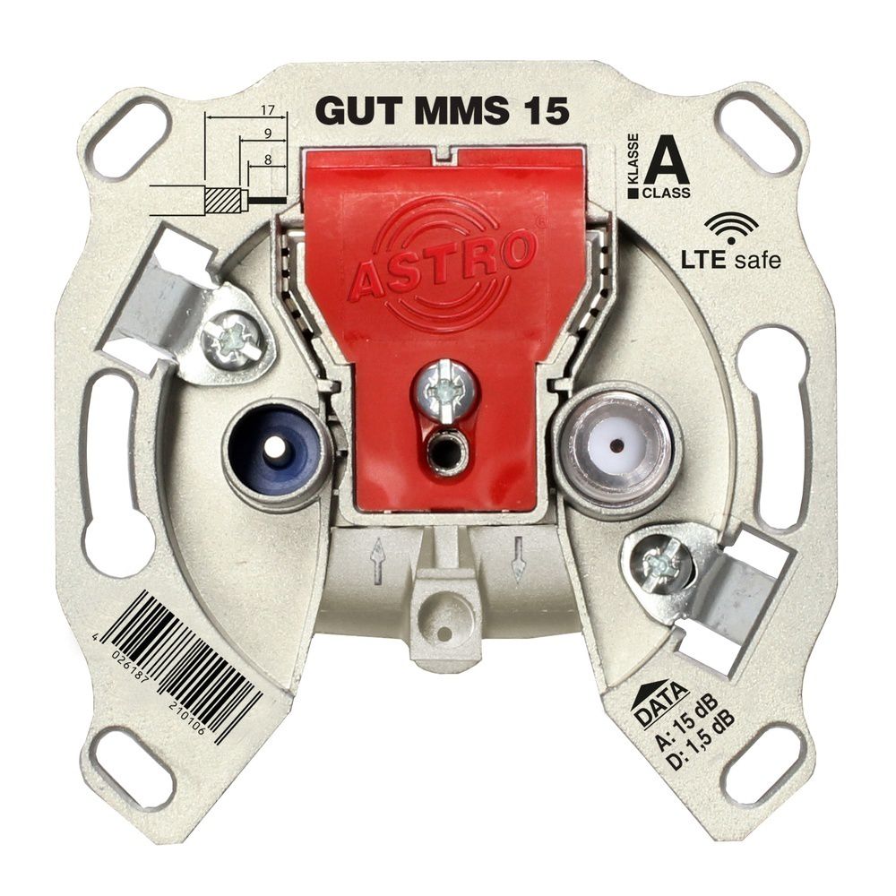 ASTRO Strobel BK Modem Durchgangsdose 00541155 Typ GUT MMS 15 