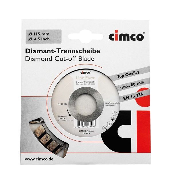 Cimco Diamant-Trennscheiben 208708 EAN Nr. 4021104087083