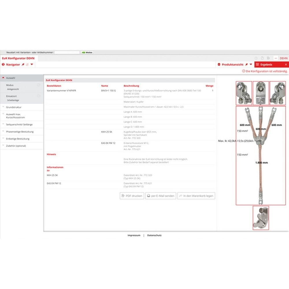 Dehn + Söhne Kurzschließvorrichtung VRDSN66 Typ EKV3+1 25 G VRDSN66 