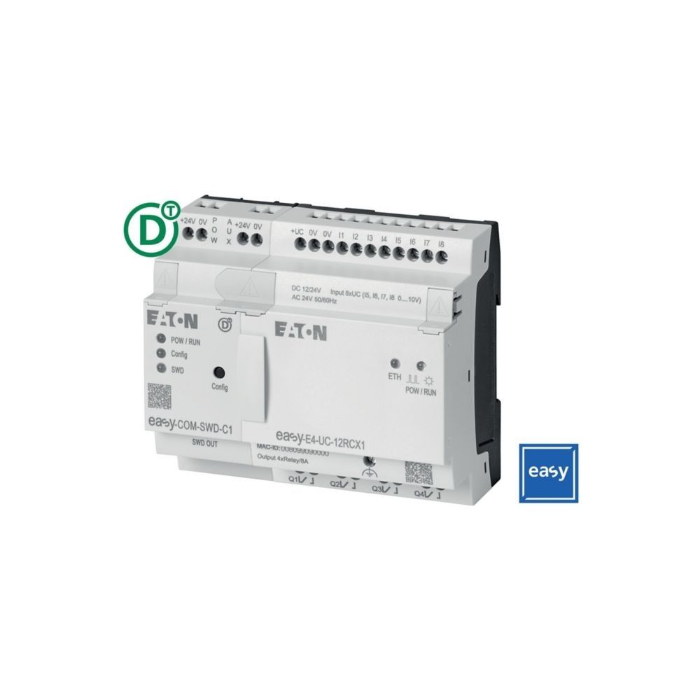 Eaton Bundle bestehend aus EASY E4 UC 12RCX1 und EASY COM SWD C1 199508 Typ EASY-BOX-E4-UCX-SWD1 