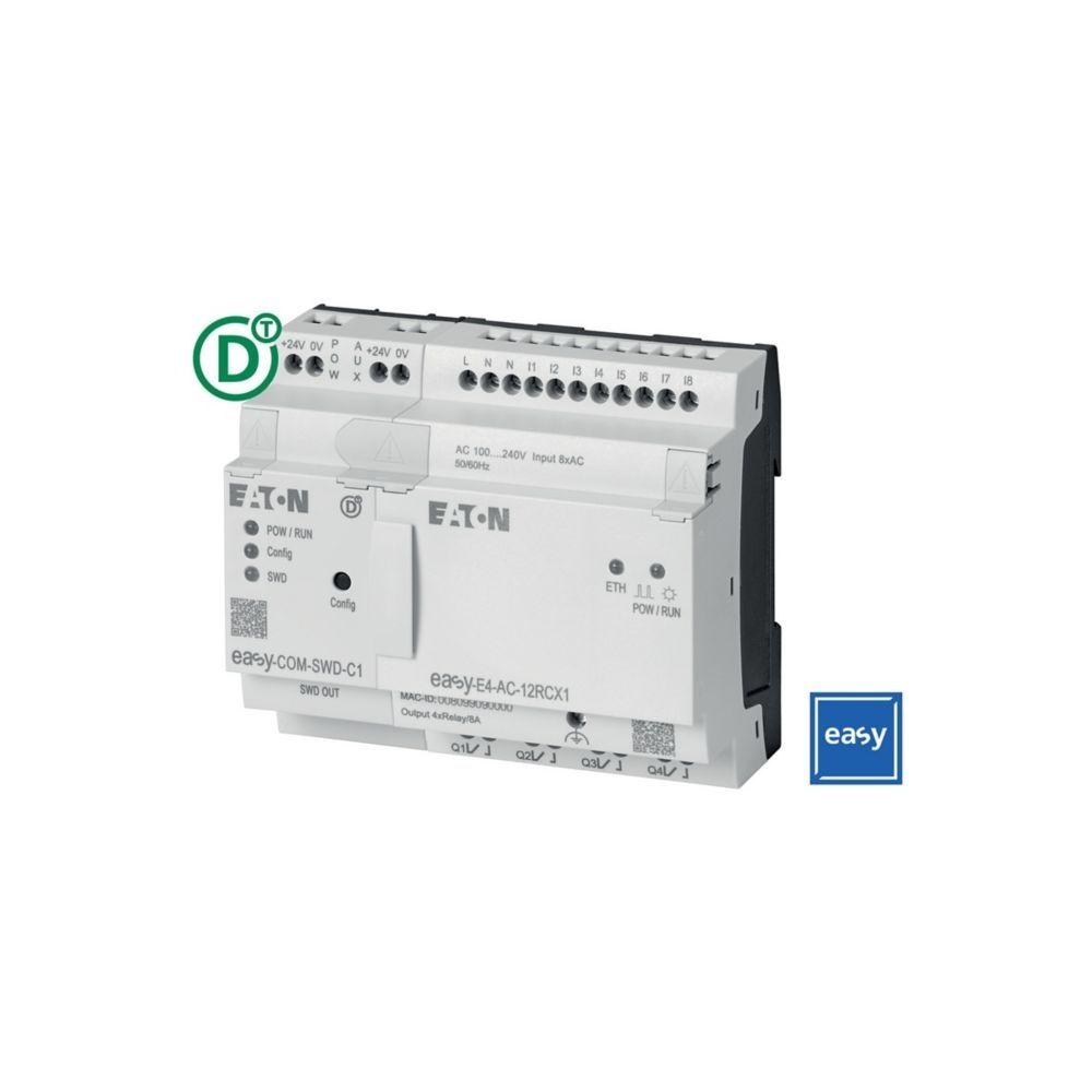 Eaton Bundle bestehend aus EASY E4 AC 12RCX1 und EASY COM SWD C1 199512 Typ EASY-BOX-E4-ACX-SWD1 