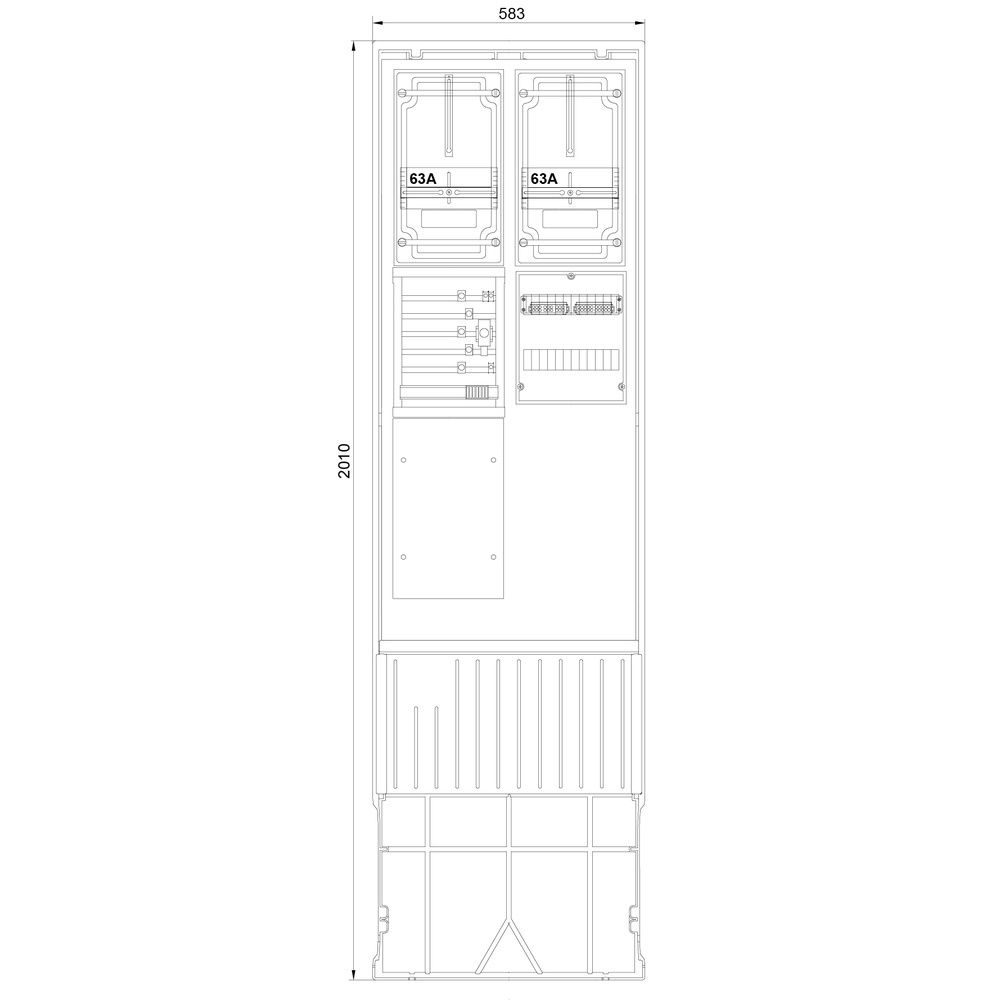 f-tronic Zähleranschlusssäule ZSA202-2-2ZK-TSG-HG Nr. 7160110 