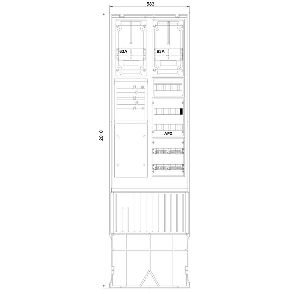 f-tronic Zähleranschlusssäule ZSA202-2-2ZK-APZ-HG Nr. 7160111 