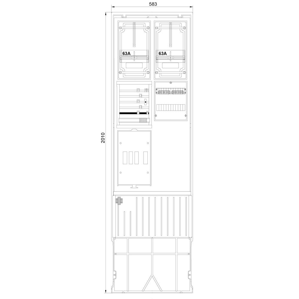 f-tronic Zähleranschlusssäule ZSA202-2-2ZK-HAK-HG Nr. 7160120 