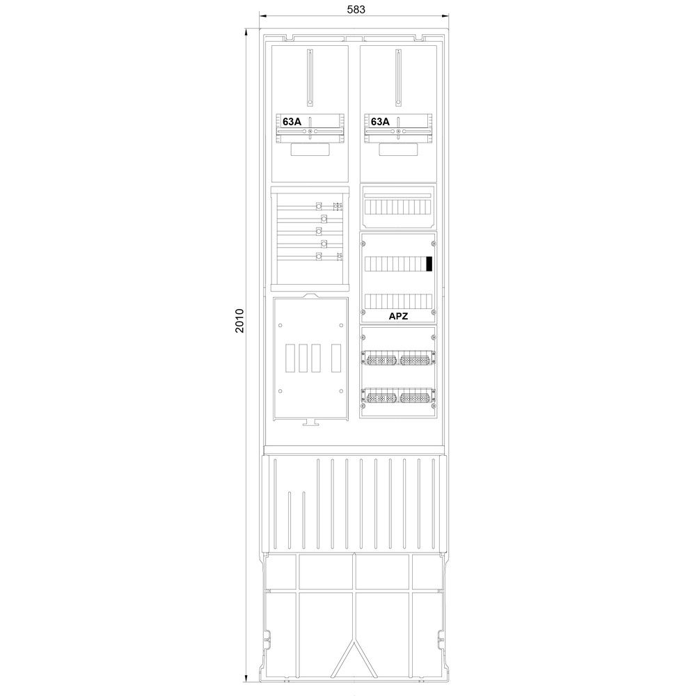 f-tronic Zähleranschlusssäule ZSA202-2-2ZK-APZ-HAK Nr. 7160124 