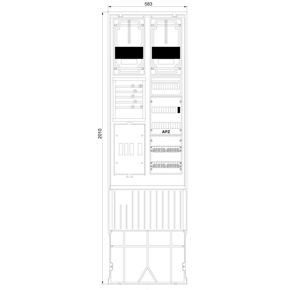 f-tronic Zähleranschlusssäule ZSA202-2-2ZK-2ZSK-AP Nr. 7160129 