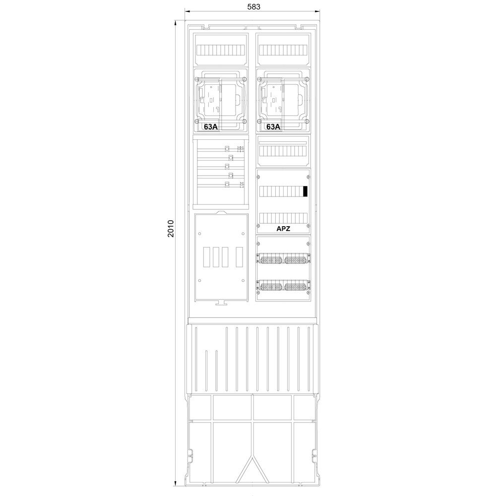 f-tronic Zähleranschlusssäule ZSA202-2-2eHZ-APZ-HA Nr. 7160131 