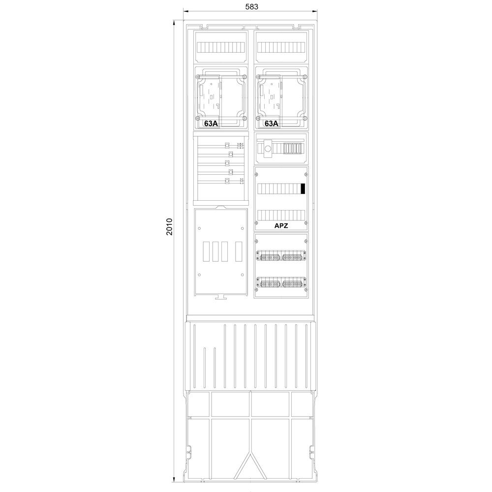 f-tronic Zähleranschlusssäule ZSA202-2-2eHZ-APZ-TS Nr. 7160153 