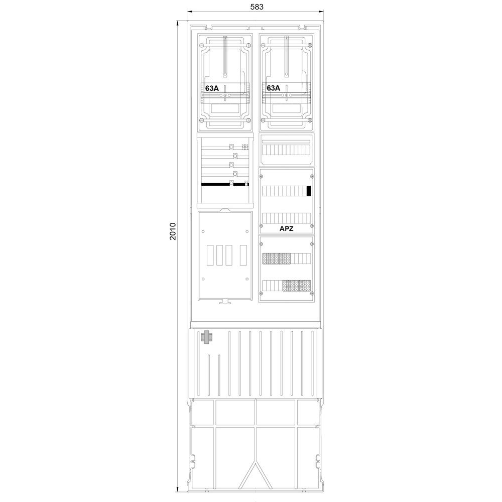 f-tronic Zähleranschlusssäule ZSA202-2-2ZK-APZ-HAK Nr. 7160156 