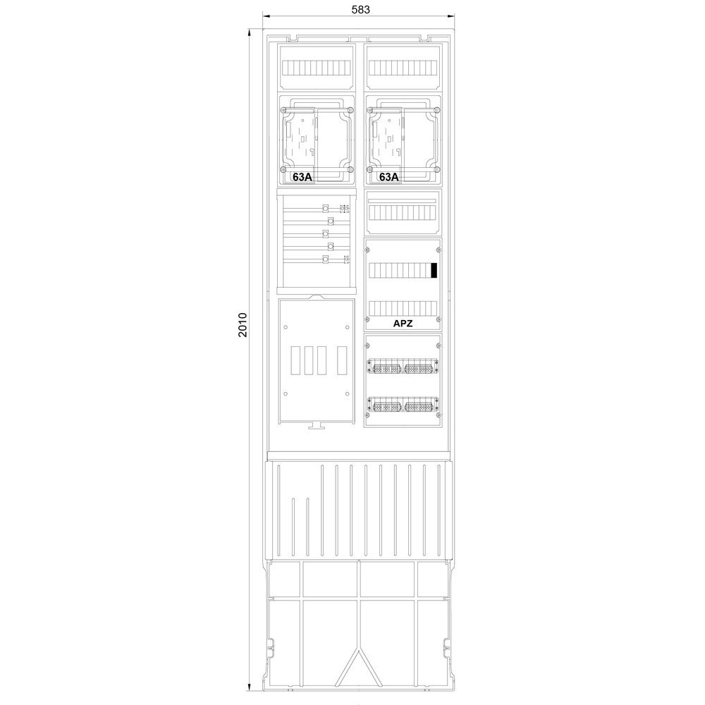 f-tronic Zähleranschlusssäule ZSA202-2-2eHZ-APZ-HA Nr. 7160162 