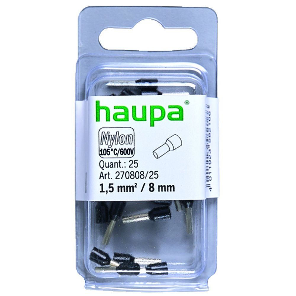 Haupa isolierte Aderendhülse 270808/25 Preis per VPE von 250 Stück