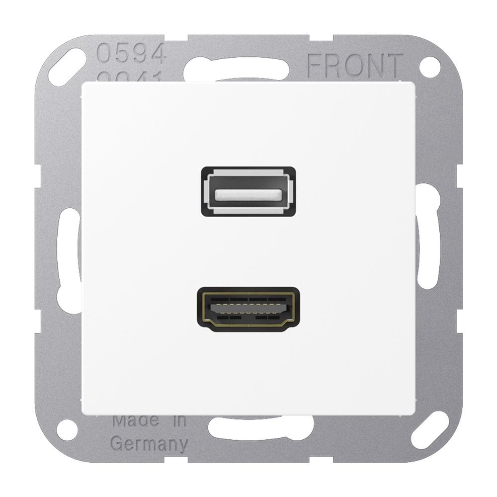 Jung Multimedia Anschlusssystem HDMI/USB 2.0 MAA1163WWM