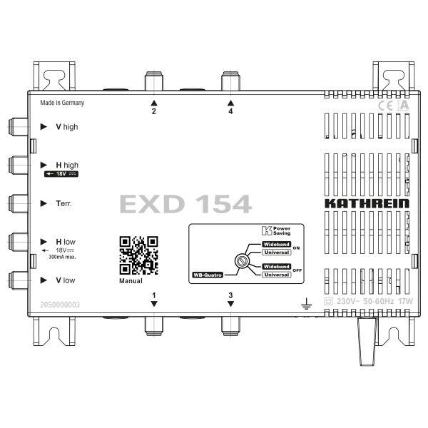 Kathrein Wideband Multischalter 2050000003 Typ EXD 154 