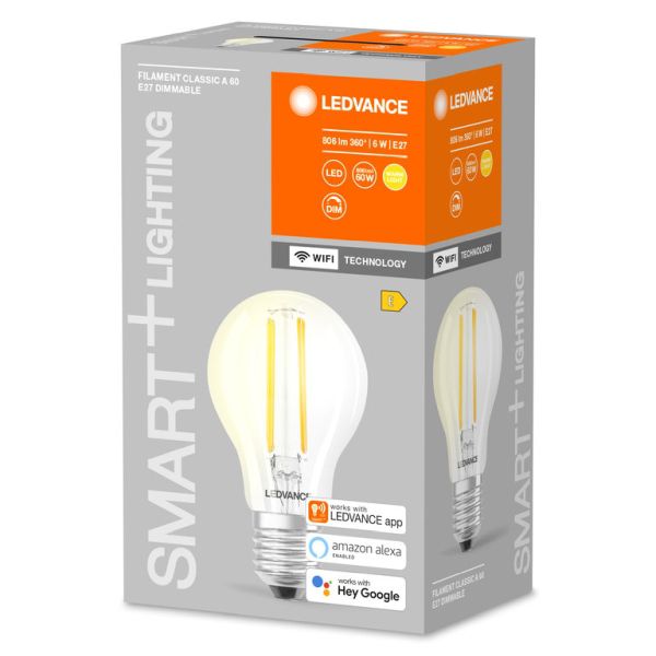 Ledvance Osram LED Lampe/Multi LED 528239 Typ SMARTWFA60D6W/827230VFILCLE27FS1 Preis per VPE von 4 Stück Energieeffizienz A++