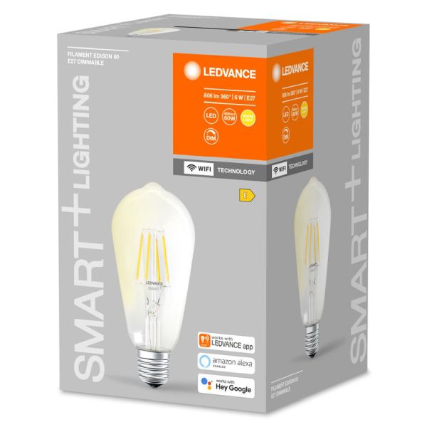 Ledvance Osram LED Lampe/Multi LED 528277 Typ SMARTWFE60D6W/827230VFILCLE27FS1 Preis per VPE von 4 Stück Energieeffizienz A++