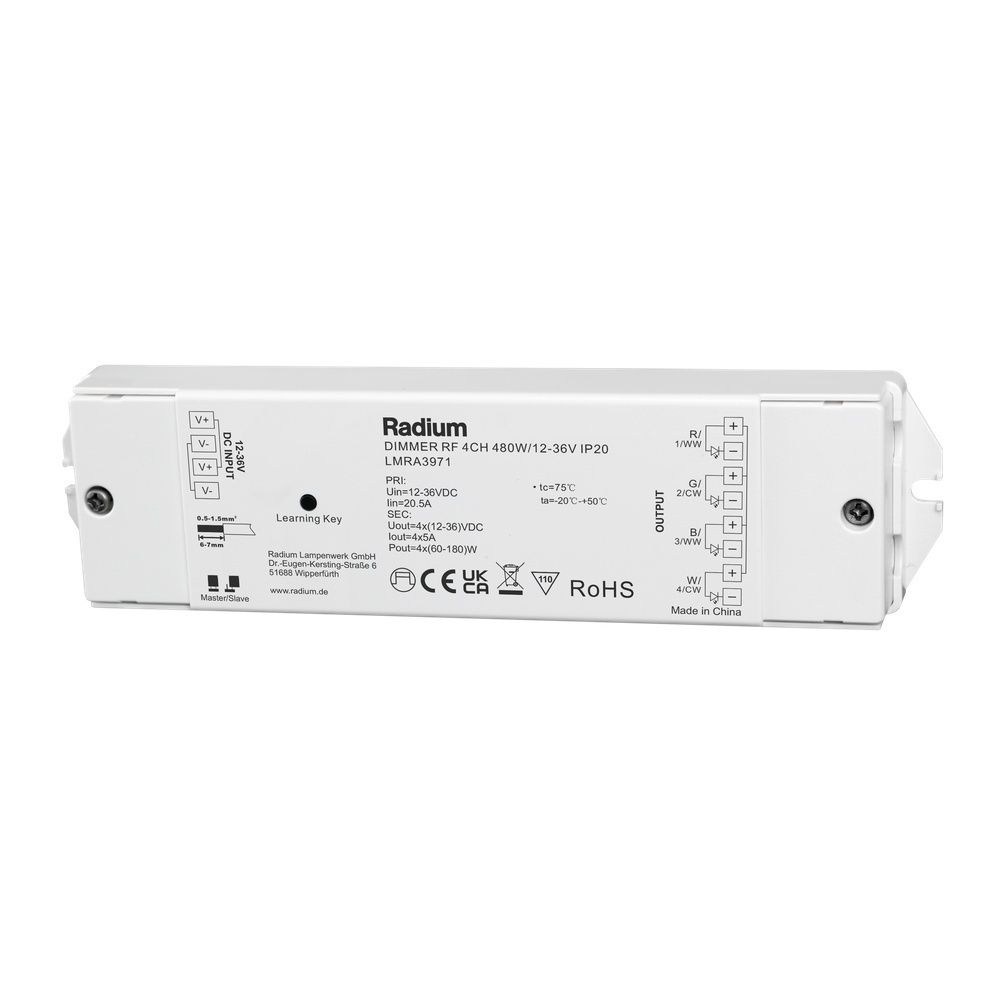 Radium Dimmer LMRA3971 Typ DIMMER RF 4CH 480W/12-36V IP20 Preis per VPE von 100 Stück