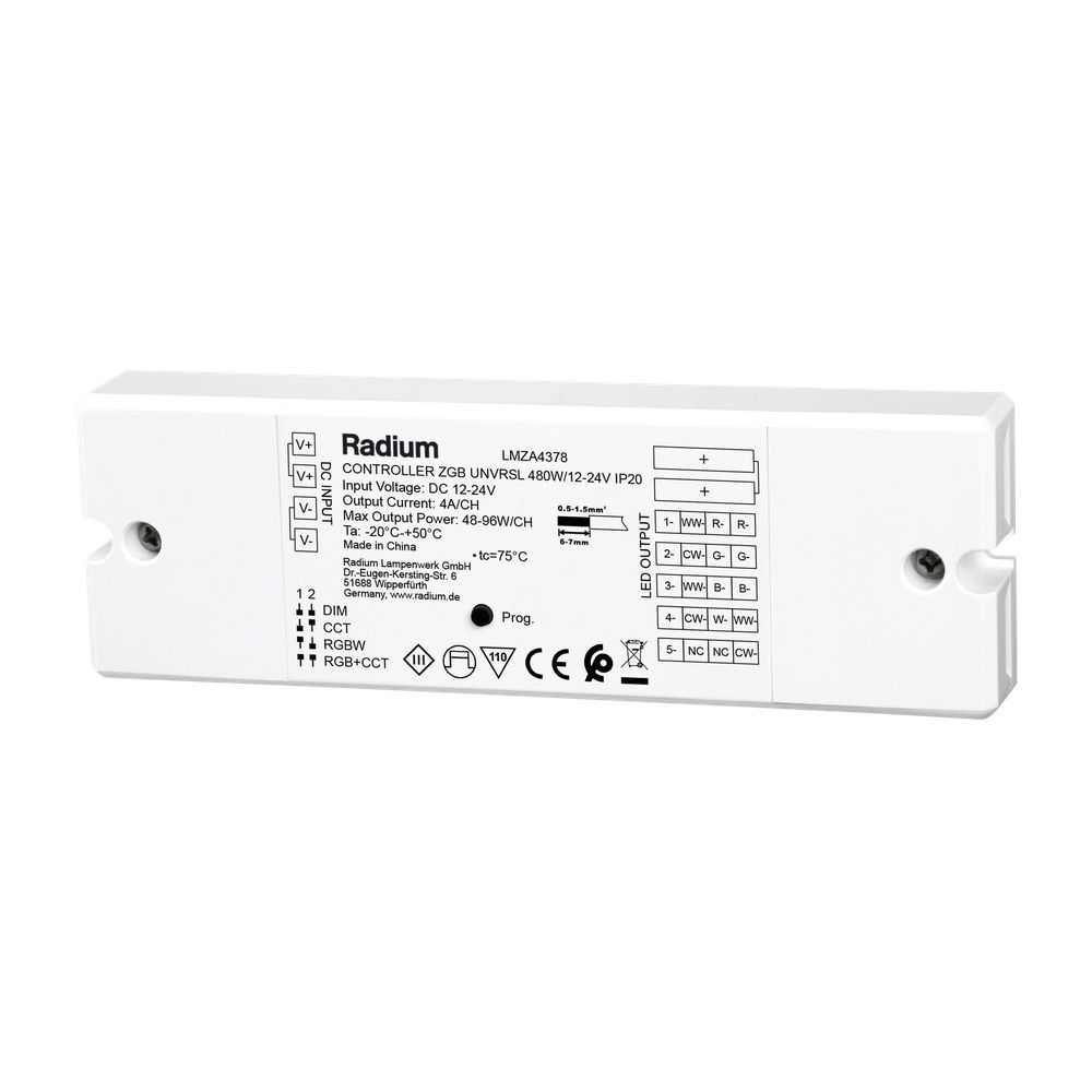 Radium 5 Kanal Dimmer LMZA4378 Typ CONTROLLER ZGB UNVRSL 480W/12-24V IP20 