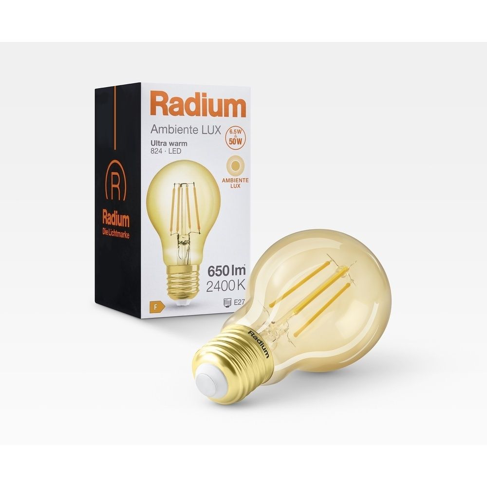 Radium LED Lampe 42819838 Typ RL-A50 824/C/E27 FIL Gold Preis per VPE von 6 Stück