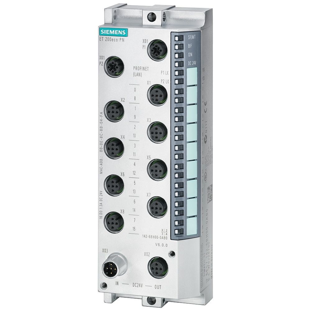 Siemens SIMATIC ET 200eco PN 16DI DC 24 V 8x M12 6ES7141-6BH00-0AB0 