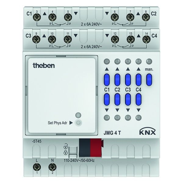 Theben KNX Jalousieaktor 4930250 Typ JMG 4 T KNX EAN Nr. 4003468490051