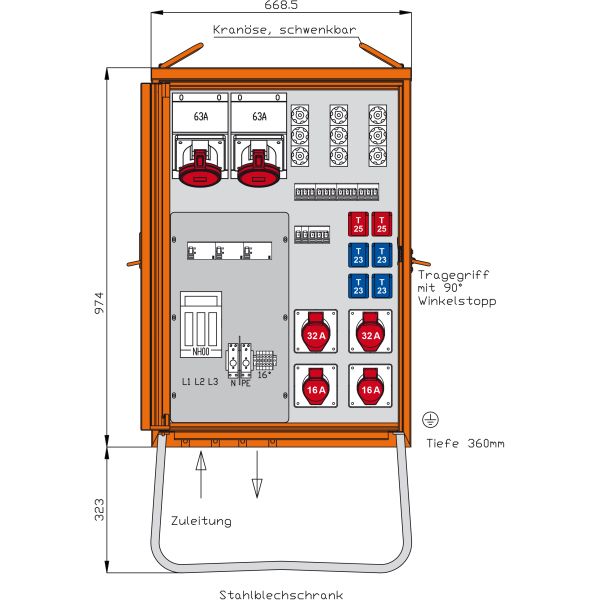 Walther-Werke Verteilerschrank DEM100-V1