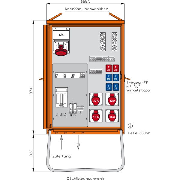 Walther-Werke Verteilerschrank DEM80-V2