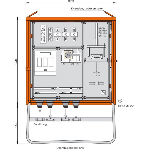 Walther-Werke Anschlussschrank WA0034TSG-CH