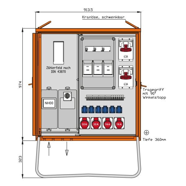 Walther-Werke Anschlussverteiler Schrank WAV0241BR1 