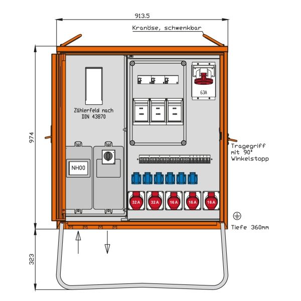 Walther-Werke Anschlussverteiler Schrank WAV0251BR1 