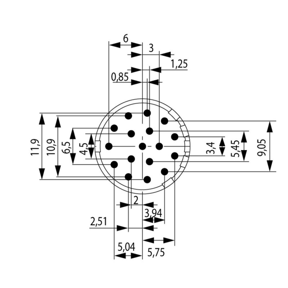 Weidmüller Steckverbinder 1224380000 Typ SAI-M23-SE-17-17MM 