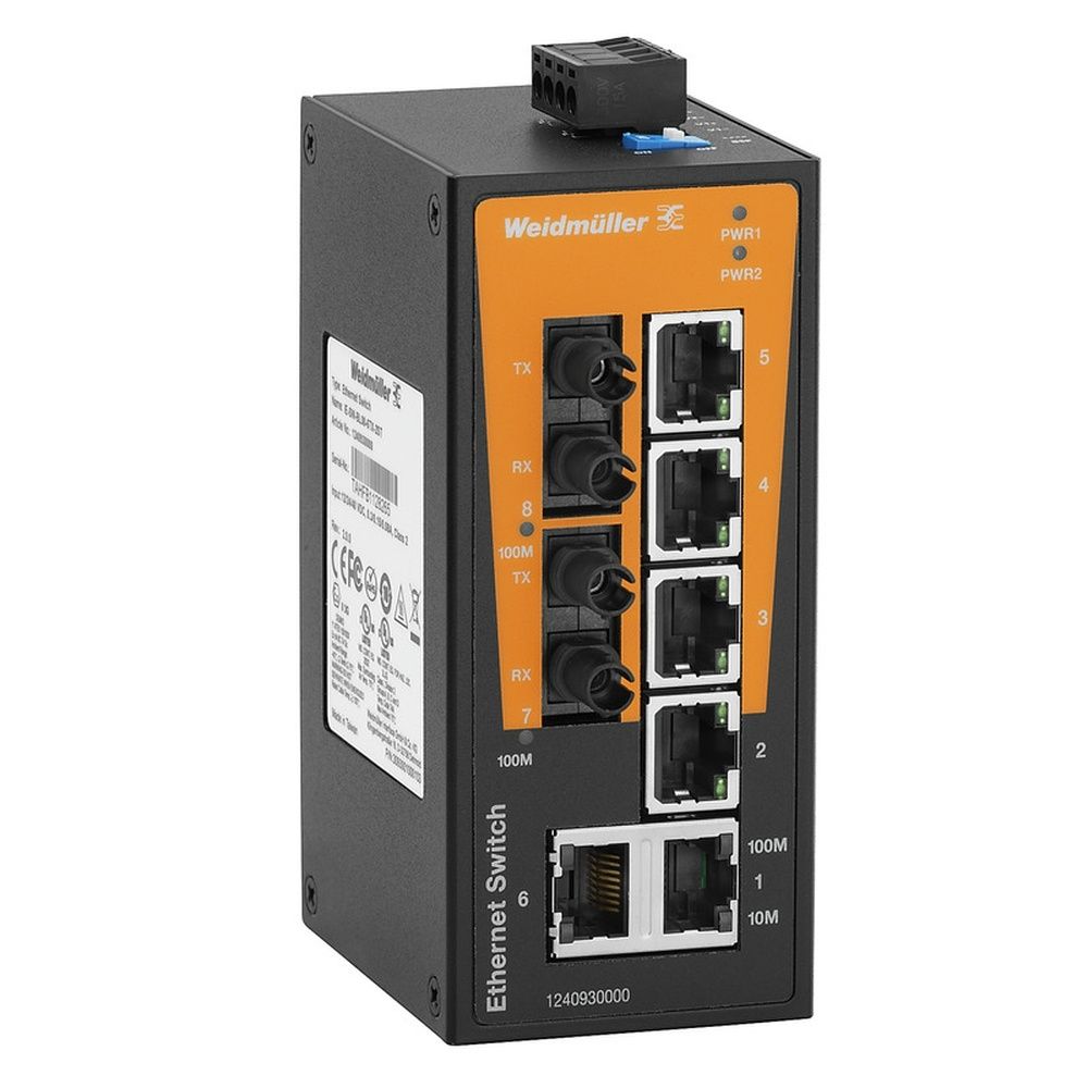 Weidmüller Netzwerk Switch 1240930000 Typ IE-SW-BL08-6TX-2ST 