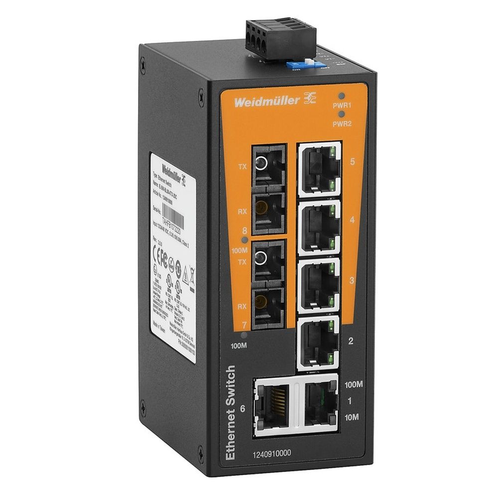 Weidmüller Netzwerk Switch 1240910000 Typ IE-SW-BL08-6TX-2SC 