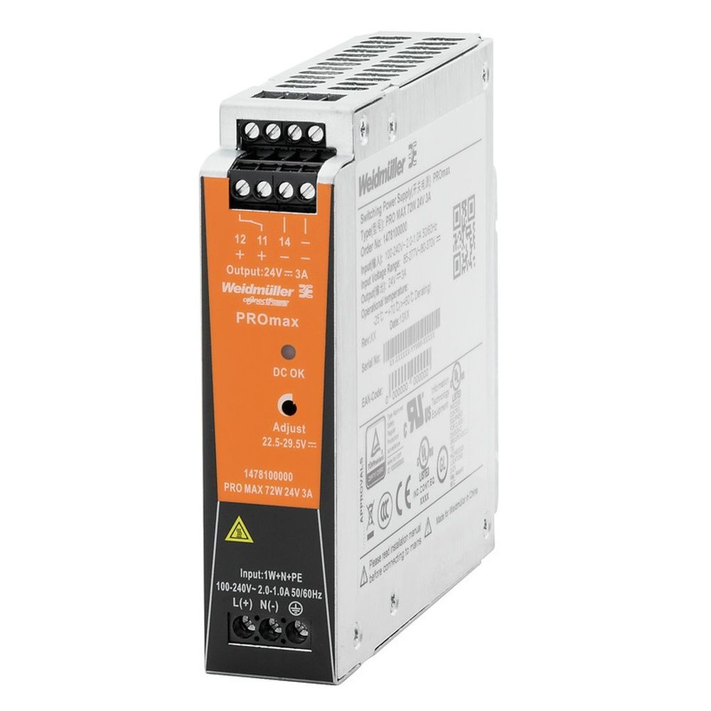 Weidmüller Stromversorgung 1478100000 Typ PRO MAX 72W 24V 3A 