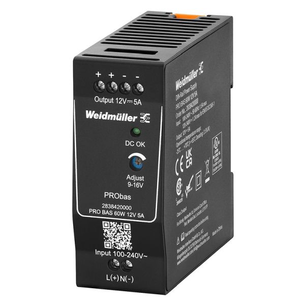 Weidmüller Stromversorgungsgerät 2838420000 Typ PRO BAS 60W 12V 5A 