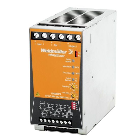 Weidmüller USV Steuereinheit 1370050010 Typ CP DC UPS 24V 20A/10A 