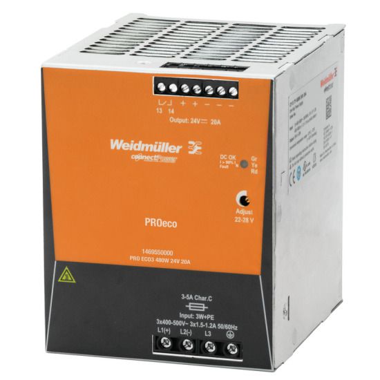 Weidmüller Stromversorgung 1469550000 Typ PRO ECO3 480W 24V 20A 